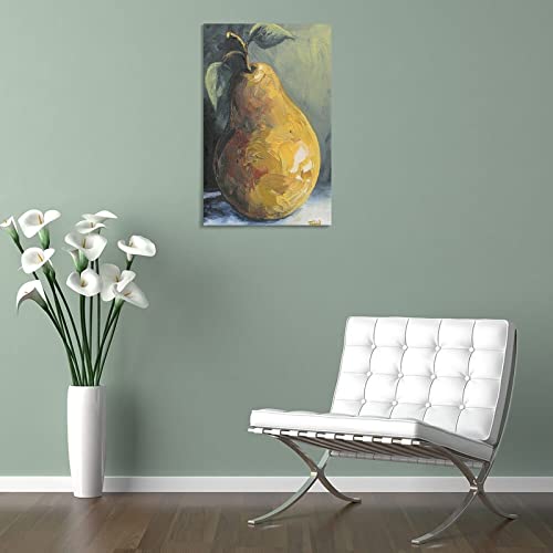 Houncpl Art Poster Fruit Painting, Pear Canvas Print Wall Decor Painting Canvas Painting Wall Art Poster For Bedroom Living Room Decor 08X12Inch(20X30Cm) Frame-Style-1 #TOP4