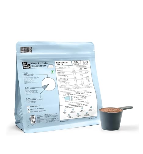 ONLY WHAT'S NEEDED By Food Pharmer | OWN Cocoa Edition | Whey Protein Concentrate 1kg | 24g Protein per Scoop | No Added Sugar | No Added Flavours | No Artificial Sweeteners | Lab Tested | 30 Servings