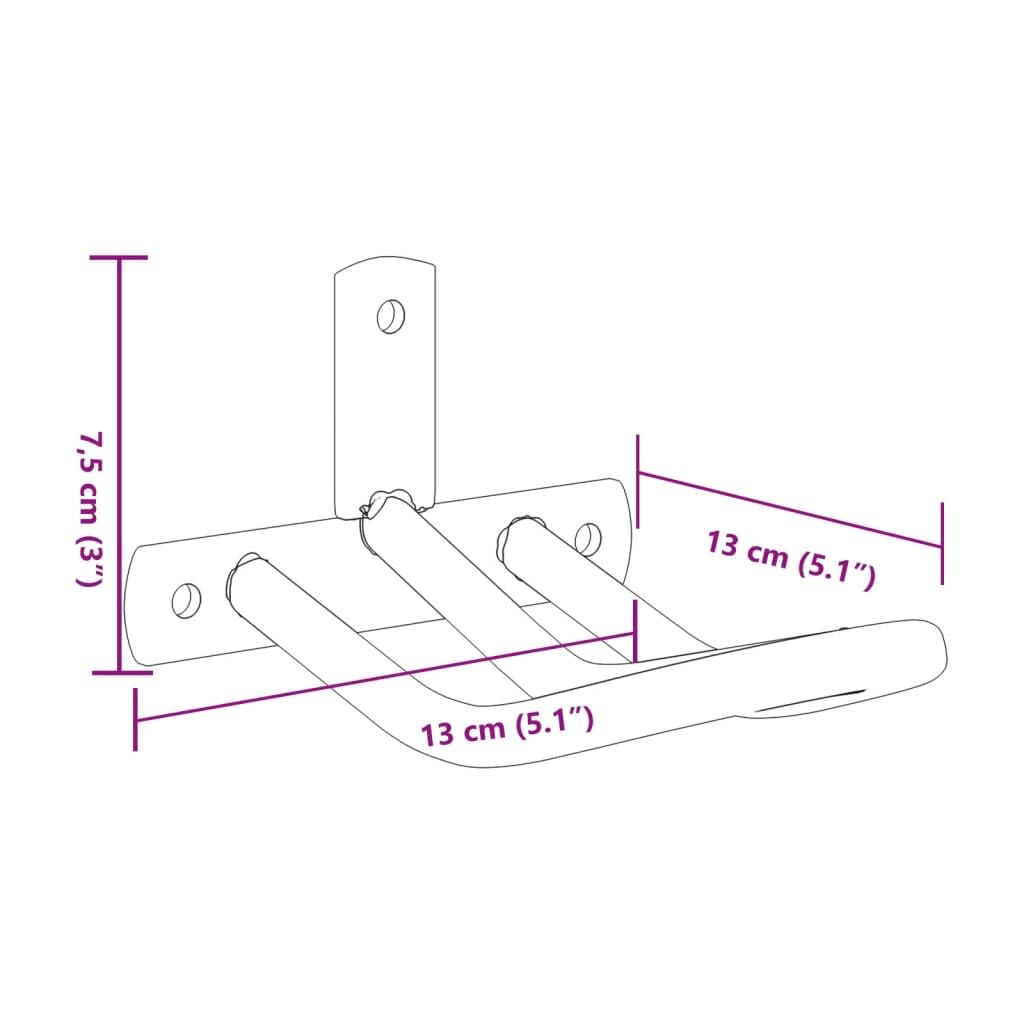 Mangloder - Soporte de pared para trenzas, hierro negro, 13 x 13 x 7,5 cm, para establo, almacenamiento, cuidado, fijación, protección y organización de riendas, trense, cabestro, correa, accesorios