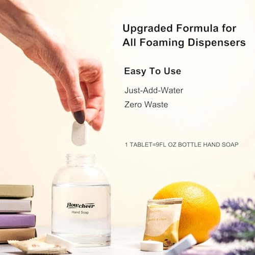 Image of flowcheer Foaming Hand Soap Refill Tablets -5 Sample Pack Hand Wash Tablets, Zero Waste Eco Friendly Cleaning Supplies-Fills 5 X 9 fl oz Refillable Foam Dispenser