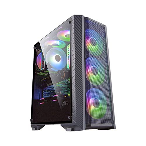 Image of Ant Esports ICE-311MT Mid-Tower ATX Computer Case I Gaming Cabinet - Black Support ATX /Micro-ATX /ITX Motherboard with 3 x 120 mm ARGB Front Fans and 1 x 120 mm Rear Fan Pre-Installed