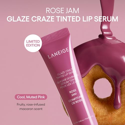 Image of LANEIGE Glaze Craze Tinted Lip Serum: Hydrating, Lip Barrier-Boosting, Softening Lip Serum Treatment for Glossy & Buildable Shine, Nourished Lips with Plumping Polypeptides | Korean Skin Care