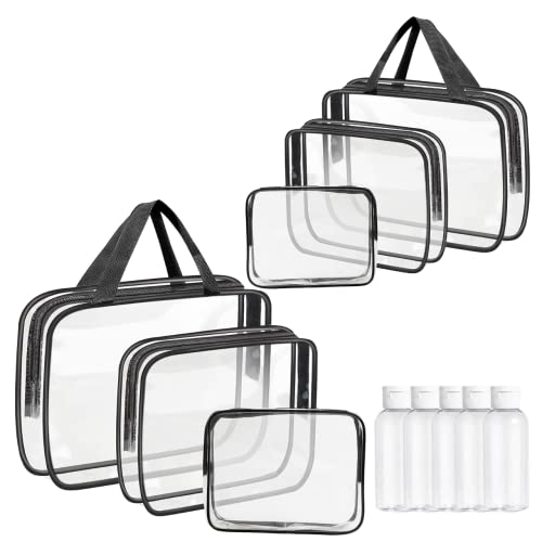 Lot de 6 trousses de toilette transparentes GLAMZA en PVC haute densité