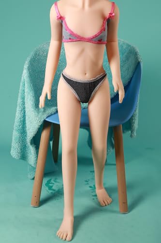 DweiABC Full Body Sex Doll Life Size Sex Torso Mannequin Sexy Toy with Feet Standing for Men, Natural Skin Color, 29 LB, Blue Eyes, Silver White Short Hair+Brown Long Hair