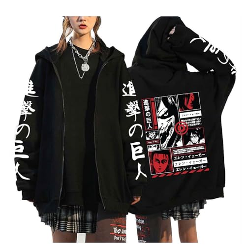 zhedu Sweat À Capuche AOT Zippé Sweat À Capuche À Manches Longues Et Fermeture Éclair Femmes Hommes AOT Graphique Surdimensionné Décontracté Y2K...
