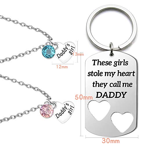 Father Mommy Daughter Necklace These Girls Stole My Heart They Call Me Grandpa Grandma Keychain Family Christmas Gift2