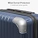 LEVEL8 Carry on Luggage Airline Approved, Hardshell Suitcases with Spinner Wheels, Lightweight PC Luggage, 20 inch, Blue