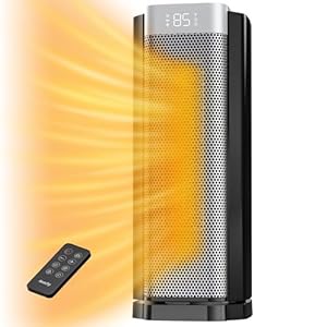 3rd-Gen AEOCKY Zero-Odor Space Heater with AI Thermostat, 1500W PTC Heaters for Indoor Use With Remote, 70° Oscillation, Utmost Silence, Safe Portable Electric Heater for Office, Bedroom, Room, Home