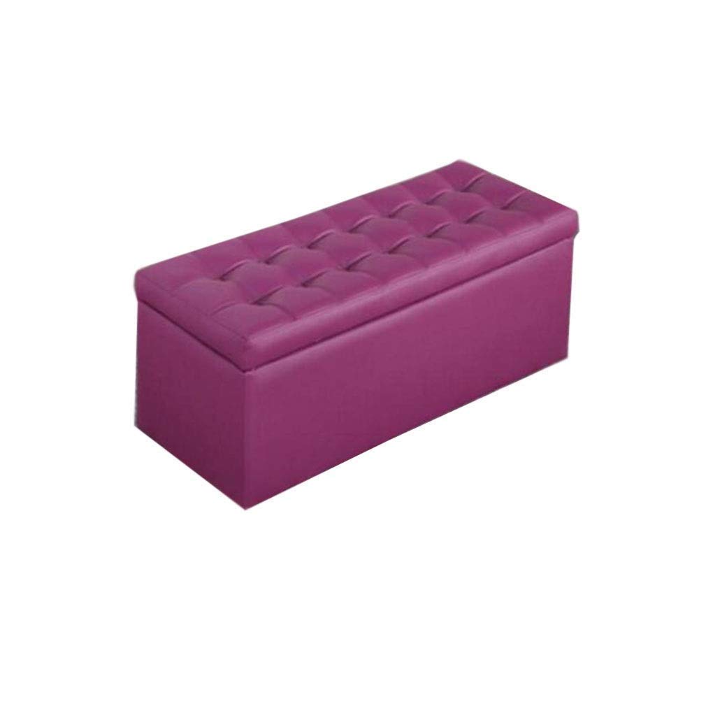 Repose-pieds rectangulaire pliable haut de gamme en similicuir capitonné 80 cm