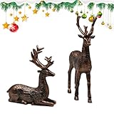 Mise en Scène Polyvalente Fêtes: La décoration de renne répond aux besoins d'arrangement d'affichage festif via sa structure de table multi-tailles adaptable, permettant aux utilisateurs de réaliser des installations créatives dans de petites zones comme l'entrée ou tables basses, tout en maintenant une touche élégante pour les rassemblements saisonniers et la décoration intérieure sans encombrement.