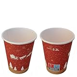 CW-Pack cwpack Glühweinbecher, Pappbecher, Einwegbecher, Coffee to Go Becher, Pappbecher Weihnachten EXKLUSIV 1000 Stück