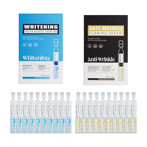 Suero Iluminador y Reafirmante para Cuidado Facial, Aclara la Piel, Anti-Wrinkle Serum, Reafirma y Tensa el Cutis, Fórmula Concentrada de Absorción Rápida, Ampollas de un Solo Uso, 1.5ml * 20