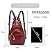PORRASSO Women Sling Bag Small Backpack Ladies Fashion Shoulder Crossbody Daypack Waterproof PU Leather Chest Bag Multi-function Shoulder Bag for Outdoor Traveling Sport Red Wine