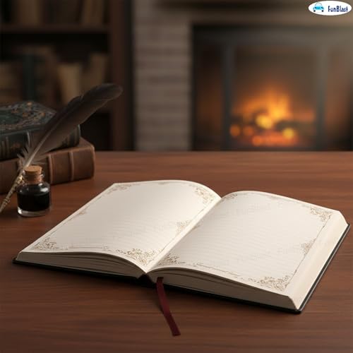 Image of FunBlast Aesthetic Notebook Diary - A5 Ruled Pages, Hardcover Writing Notebook, Vintage Style Journal, Gift for Men & Women, Personal Writing Diary for Travel (No of Sheets- 112 & 224 Pages) (Magic)