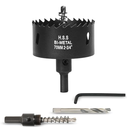 VIKITON 2-3/4 inch Hole Saw for Wood Metal Plastic & Drywall with Arbor