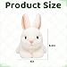 MIRJXB Bunny Stuffed Animal, Soft White Rabbit Plush for Desk Decoration and Stress Relief, Portable Cute Stuffed Animal for Professionals, Realistic Stuffed Animals White Bunny Gift