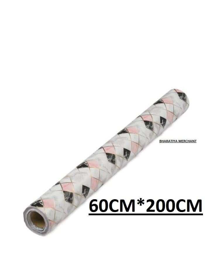 Image of FOKRIM Marble Wallpaper 45x300cm (14 SQFT) Sticker Wallpaper, Peel and Stick, Removable, Self-Adhesive, Waterproof, Decorative Wallpaper for Home, Kitchen, Bedroom, Office (Pink Check, 60x200)
