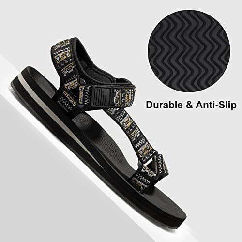 Dodow Mens Athletic Sport Outdoor Walking Sandals Hiking Water Sandal Beach Shoes Tie-Dye 9 thumb #4