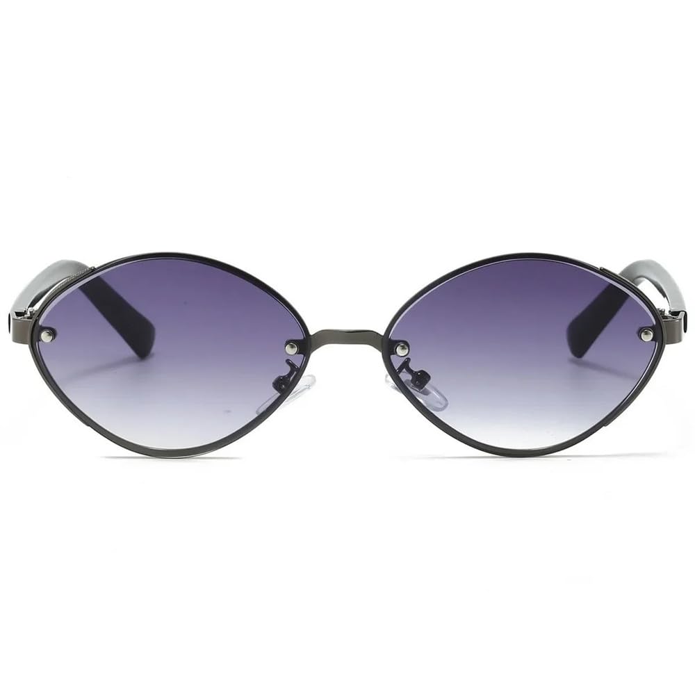 Okulary przeciwsłoneczne retro metalowe owalne personalizowane dla mężczyzn modne okulary okrągłe okulary z oprawką UV400