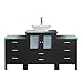 Virtu USA Brentford 63 inch Single Sink Bathroom Vanity Set in Espresso w/Square Vessel Sink, Not Included Countertop, Single Hole Brushed Nickel, 1 Mirror - MS-4463-G-ES-001