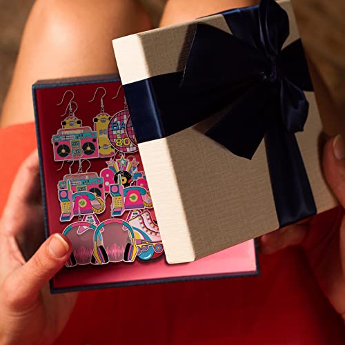 12 Pairs 80s Retro Earrings 1980s Neon Earrings for Women 80s Costume Earrings Pendant Acrylic Drop Dangle Retro Jewelry Accessories for Women Ladies Gift4