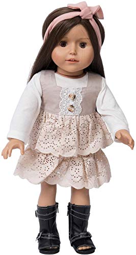 The New York Doll Collection La tenue complète de poupées comprend des chaussures de jeu vintage - bandeau robe - les accessoires de poupée de vêtements de mode pour de convient 18 pouces / 46 cm
