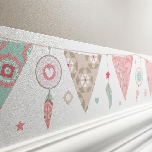 lovely label Bordüre selbstklebend TRAUMFÄNGER ROSA BEIGE - Wandbordüre...