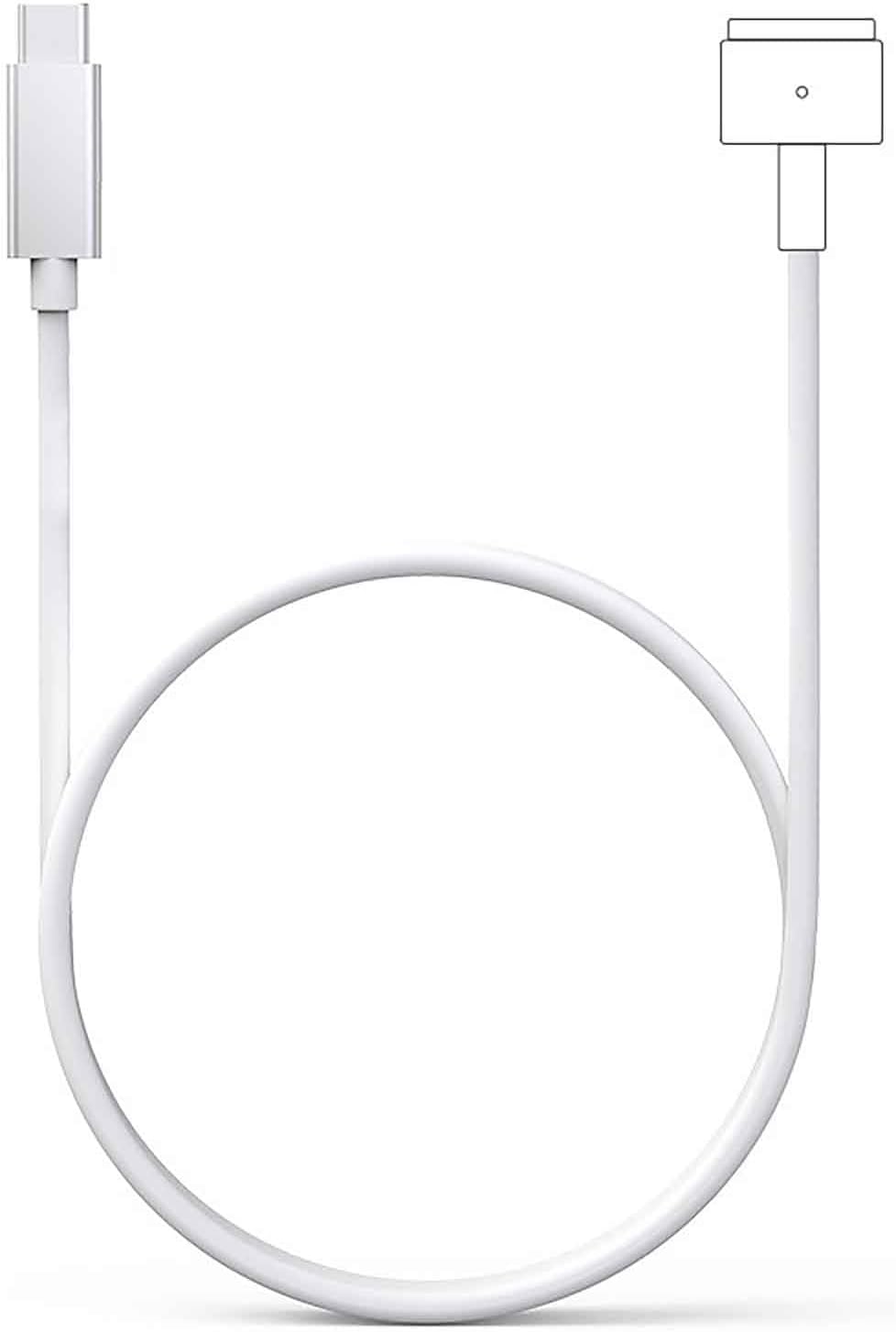 Sisyphy USB C Magsafe2 Compatible Magnetic Charging Cable 3.3 ft (1 m), MacBook Air Pro T-Tip Compatible Converter PD Charger [PD60W 61W Max 65W] (Compatible with 2012-2015 Models, Not for 2016 and
