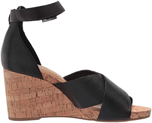 Aerosoles Women's Carnegie Wedge Sandal, Black Leather, 7.5 | Image 5