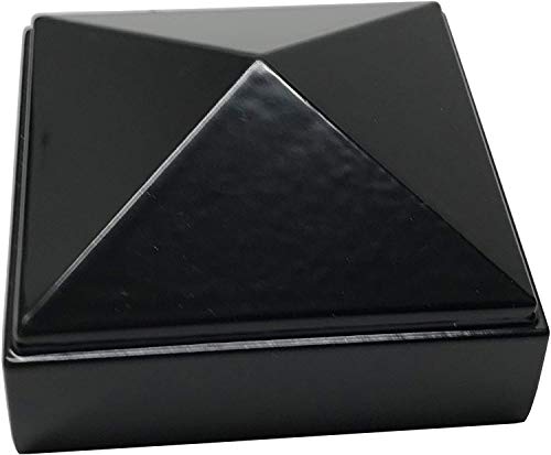 2" x 2" Aluminium Pyramid Post Cap for Metal Posts - Pressure Fit - Black (6 Pack)