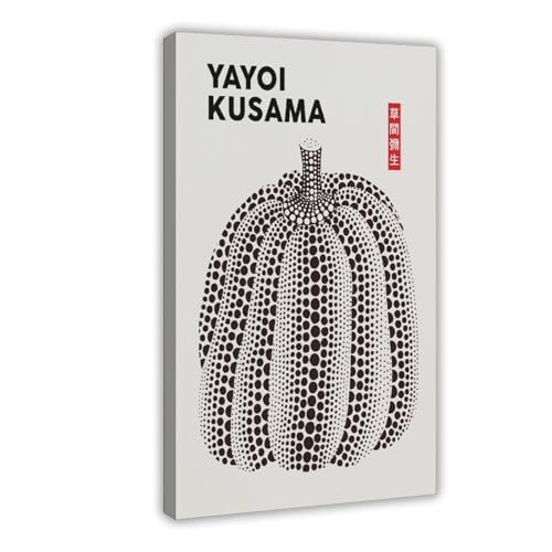 Toile citrouille noire et blanche Yayoi Kusama déco murale 30x45cm