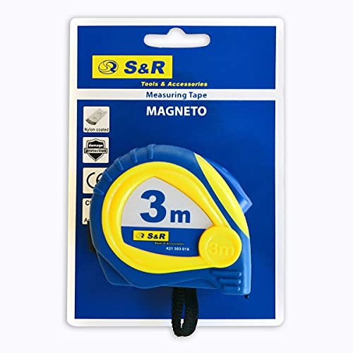 S&R Flessometro Magnetico 3,0 m x 16 mm, Metro a