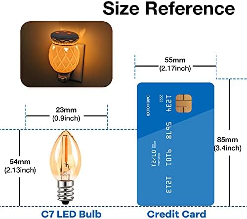 Hcnew C7 Bulb E14 LED Filament Edison Candle Light Bulb, Low Wattage Mini Amber Candle Bulbs 5W Equivalent, 2200K Warm for Night Light Bulb,Non Dimmable, 5 Pack