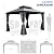 SHPAI 10’ x 12’ Outdoor Hardtop Gazebo with Gutters, Double Roof Galvanized Metal Gazebo for Backyard, Patio, Deck, Hot Tub, Heavy Duty Canopy Permanent Pavilion with Curtains and Netting, Grey