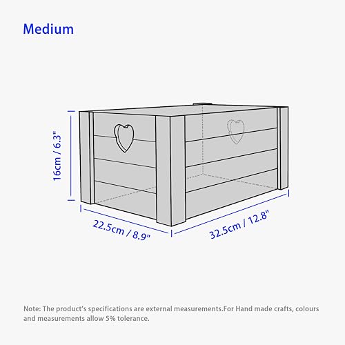 Wickerfield Small Wooden Box, Gift Basket, Wood Crate Boxfor Storage, Wood Storage Boxes, Wooden Crate Basket (Brown, Medium) - Cosy Home Interiors Wickerfield Small Wooden Box, Gift Basket, Wood Crate Boxfor Storage, Wood Storage Boxes, Wooden Crate Basket (Brown, Medium) - Image 2