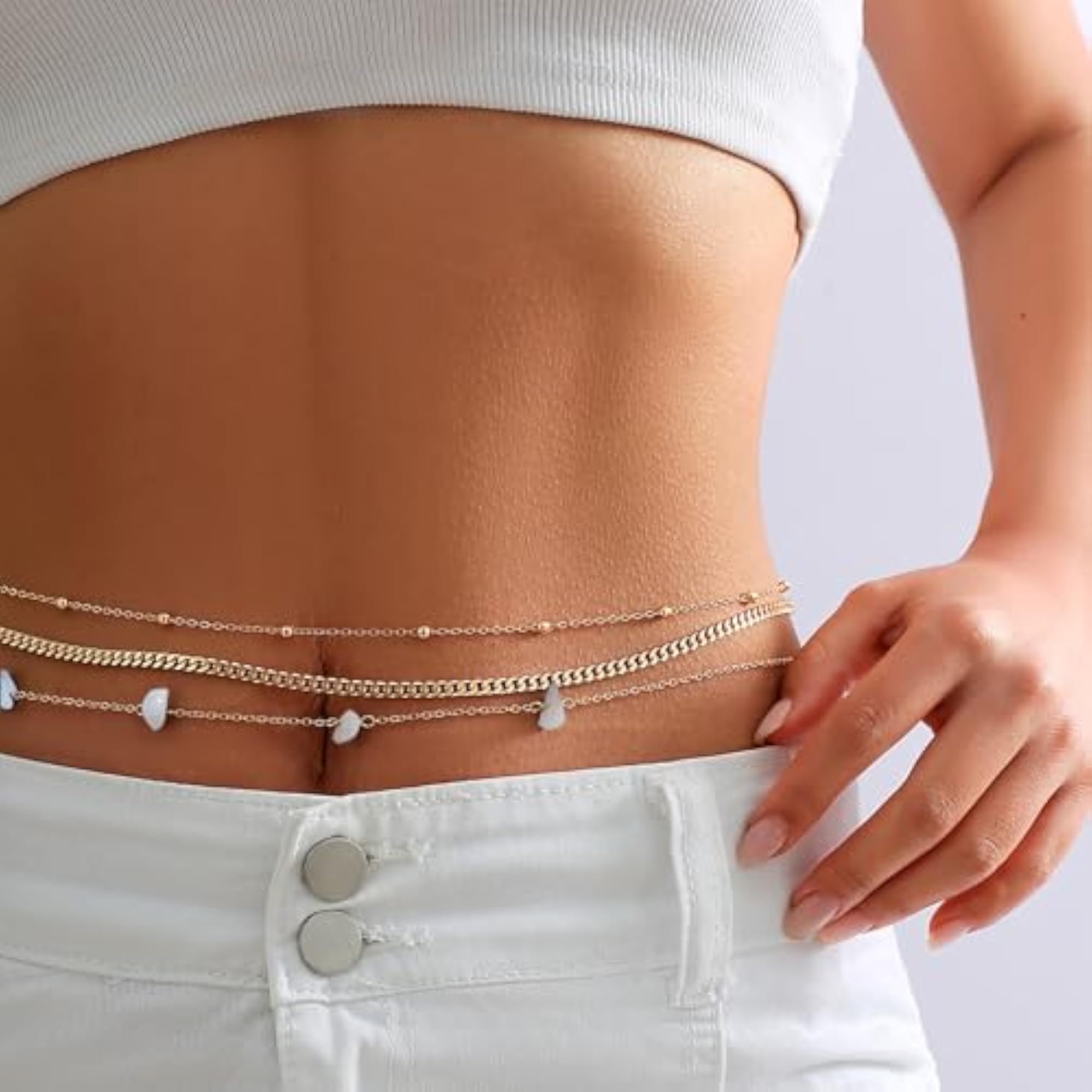 Luxury Adjustable Layered Belly Chain for Women