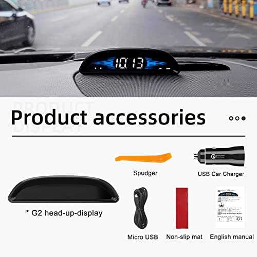 Akabane Digital Gps Speedometer, Heads Up Display For Cars,With Mph Speed, Driving Distance, Direction, Clock, Overspeed Alarm Function, Suitable For All Vehicle (G2) #TOP7