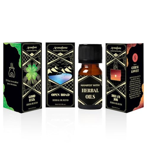 Good Luck, Open Road & Dream Job Herbal Diffuser Oil, 3x10ml, by Aromafume