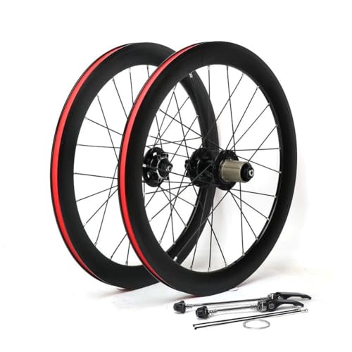20インチ 406 折りたたみ自転車ホイール V/ディスクブレーキ BMX アルミ合金リム 高さ40mm クイックリリースホイールセット 100/135mm 8 9 10 11スピードカセット