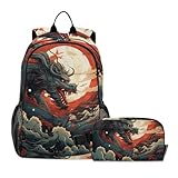 DDDIYEU Dragón Despedido Genial Mochilas Escolares,Bolsas de Almuerzo,Adecuadas para Niños Viajeros