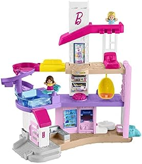 Barbie Little DreamHouse by Fisher-Price Little People - Multilanguage, interactive playset with lights, music, phrases, figures and play pieces