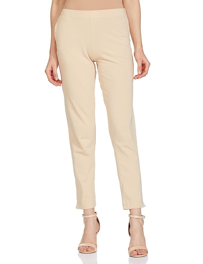 Soft Cotton Stretch Kurti Pants Full Length for Women, Mid Rise-image-36