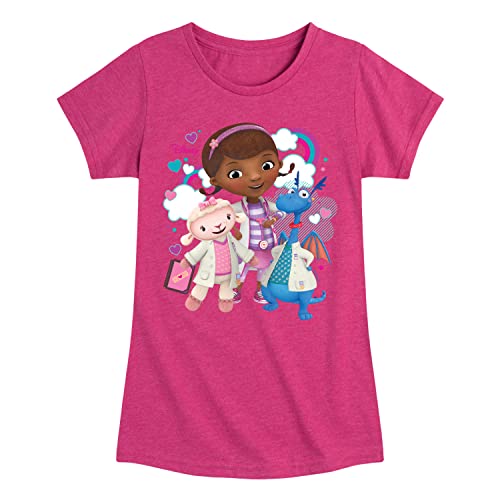 Disney - Doc McStuffins - Group with Rainbows - Toddler and Youth Girls Short Sleeve Graphic T-Shirt