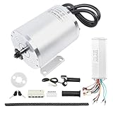 Resfirme 48V 2000W Electric Brushless Motor Kit 4300rpm Brushless Dc Motor Complete Kit 3-Speed Control with T8f Chainwheel LCD Throttle for Motorcycles
