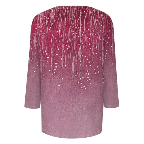 HTHLVMD Womens 3/4 Length Sleeve Tunic Tops Summer Fall Outfits 2025 Three Quarter Sleeve Casual V Neck T Shirts for Women