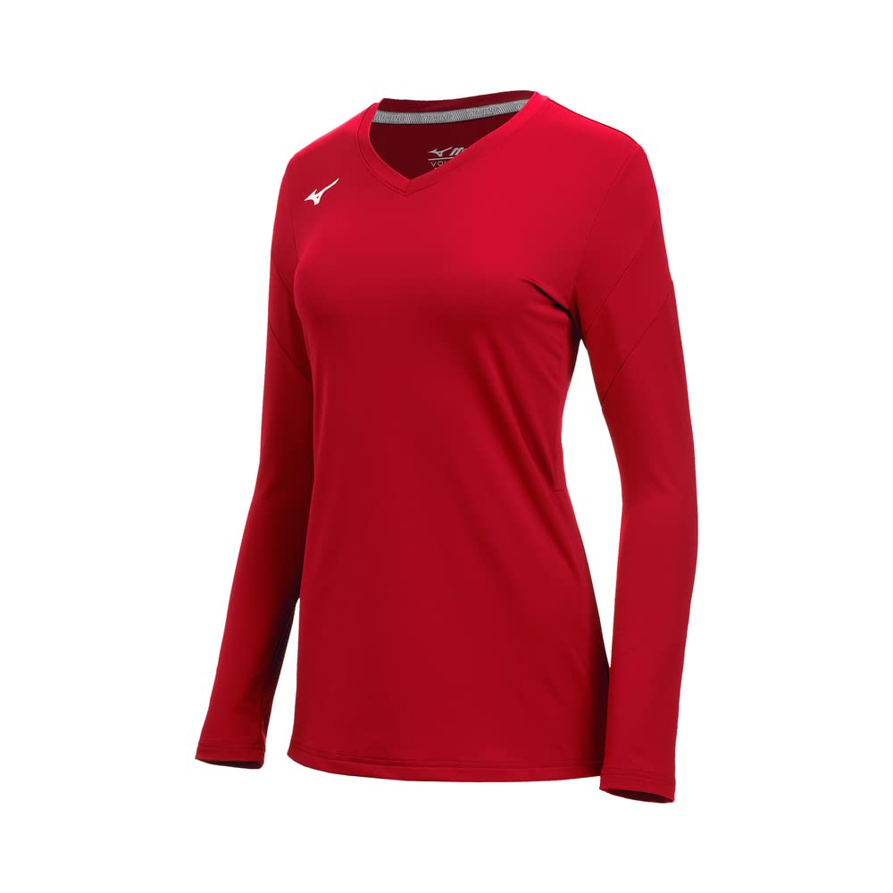 Mizuno Girls' Balboa 6 Long Sleeve Volleyball Jersey, Red, Medium
