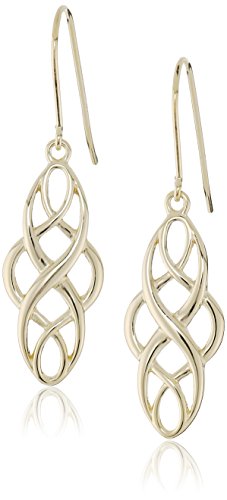 18k Yellow Gold Plated Sterling Silver Celtic Knot Dangle Earrings