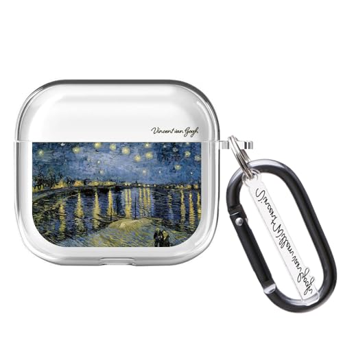 ONLYOU Airpods4 p P[X 킢  ؍ TPU \tgP[X G A[g CXg Sbz [k̐ Starry Night Over The Rhone  NA GA|bh GA|bY CzJo[ C