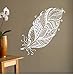 Sticker Mural Vinyle Plumes Autocollant Chambre Salon Maison Maison Plume Décoration Amovible Bohème Forêt Décor Diy 57X59 Cm