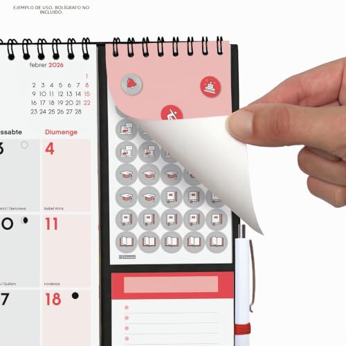 Miniatura 4 de Finocam - Calendario De Pared 2026 Plus Mes Vista Enero - Diciembre 12 Meses Calendario 2026 Para Anotar Planificador Mensual Neutro Catalán